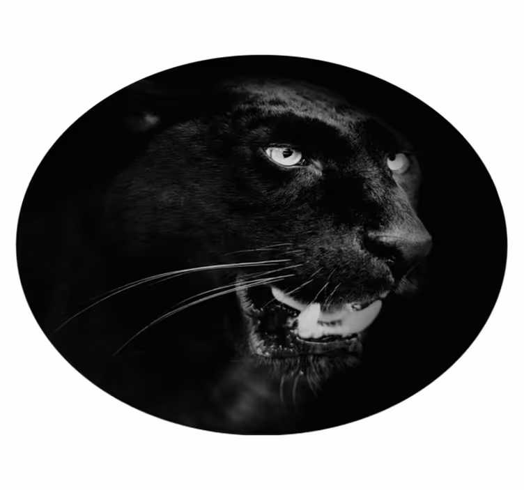 zwarte panter portret vinyl tapijt - TenStickers