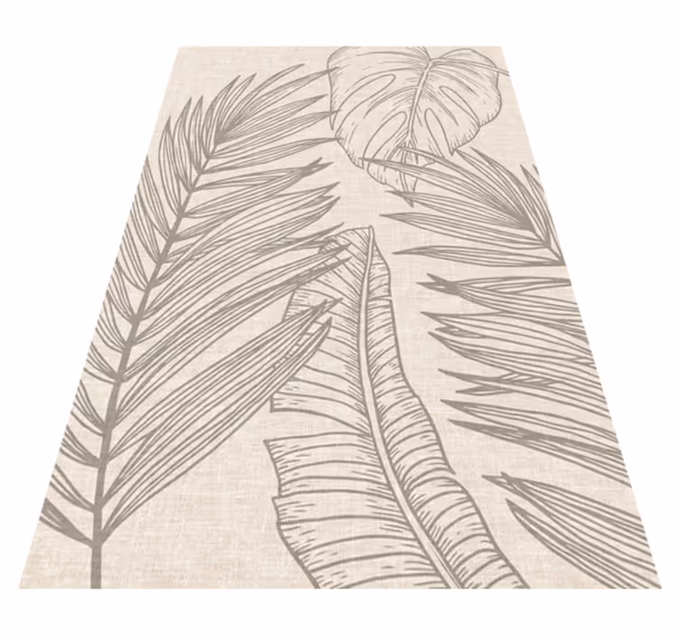 Grijs vinyl tapijt decoratie planten - TenStickers