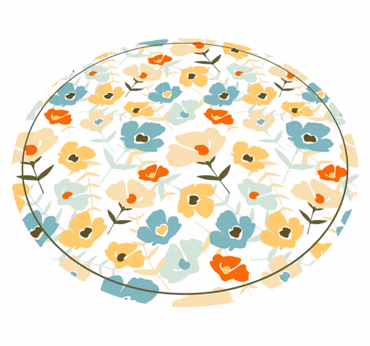 Waterverf bloemen Natuur vinyl tapijt - TenStickers