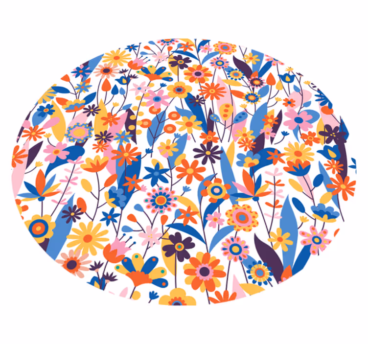 Meerkleurige bloemen Natuur vinyl tapijt - TenStickers