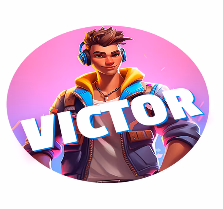 Mannelijk personage games karakter vinyl tapijt - TenStickers