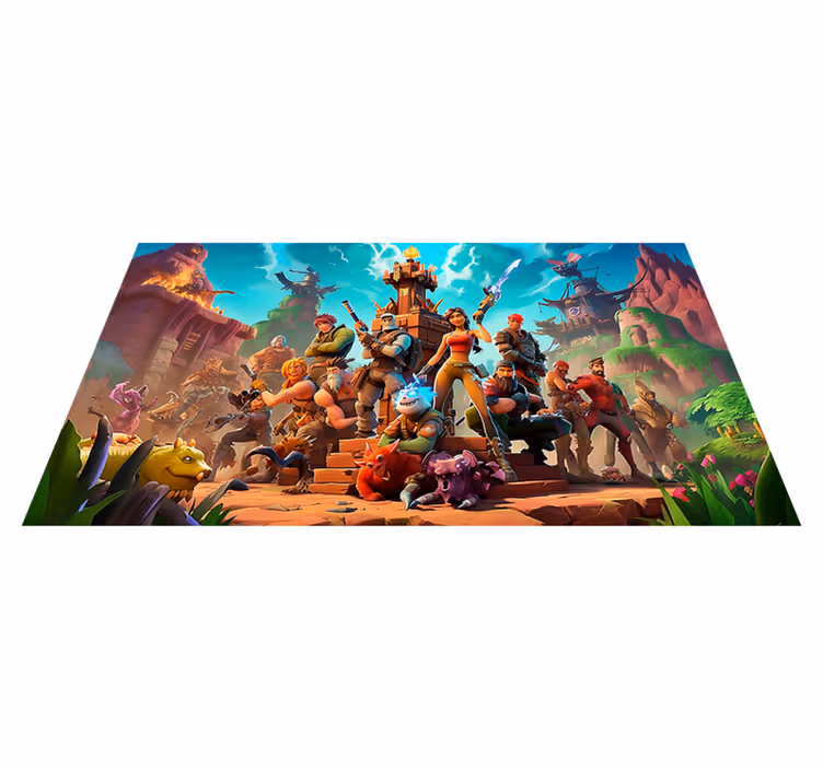 Game karakters overwinning poseren vinyl tapijt - TenStickers