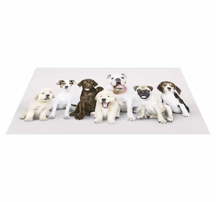 Vinyl tapijt van honden puppies - TenStickers