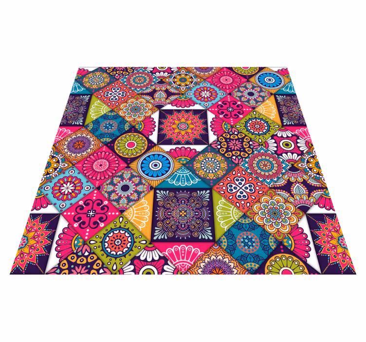 Kleurrijke Mandala vinyl tapijt - TenStickers