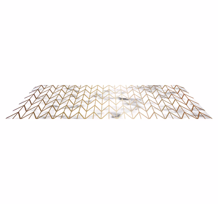 Gouden geometrie patroon marmeren vinyl tapijt - TenStickers