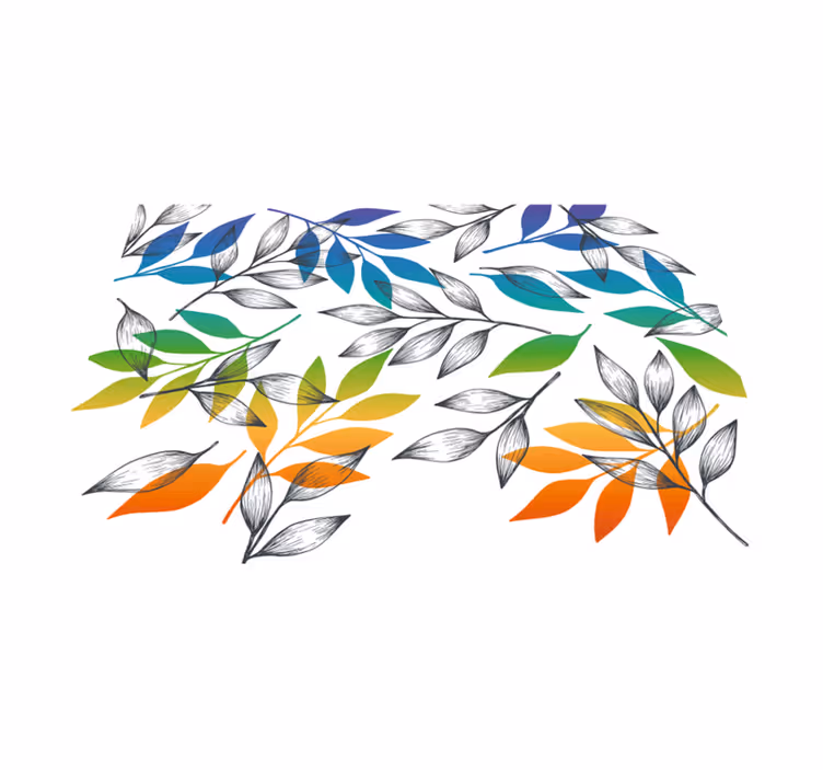 Regenboogkleurige bladeren vinyl tapijt - TenStickers