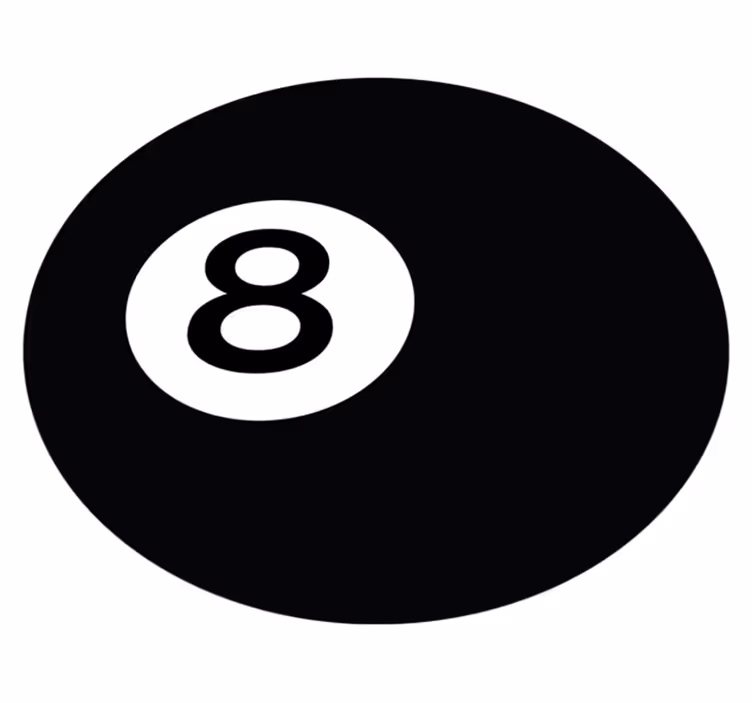 Biljartbal nummer 8 vinyl tapijt rond - TenStickers