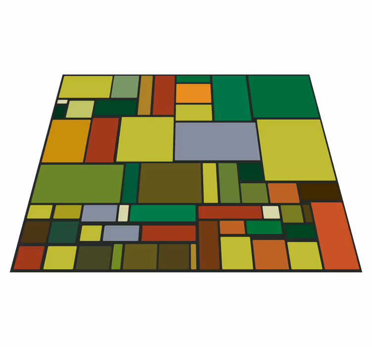 Veelkleurig retro mozaïek vinyl tapijt geometrisch - TenStickers