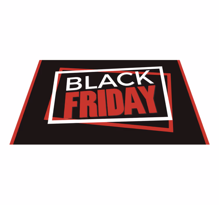 Black Friday zwart vinyl tapijt rode letters - TenStickers