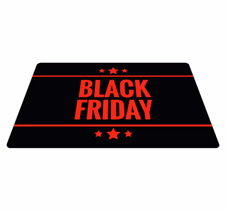 Rode letters Black Friday zwart vinyl tapijt - TenStickers