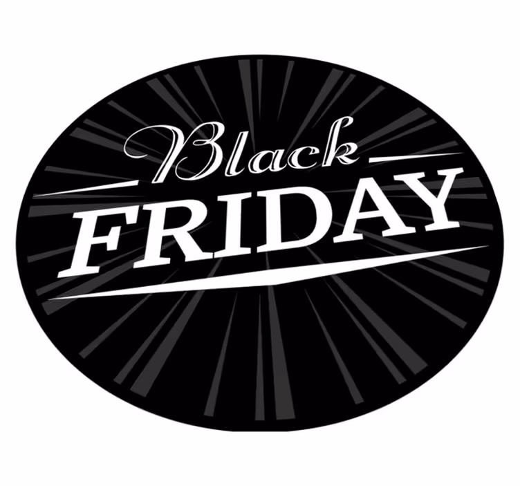 Ronde Black Friday vinyl tapijt zwart - TenStickers