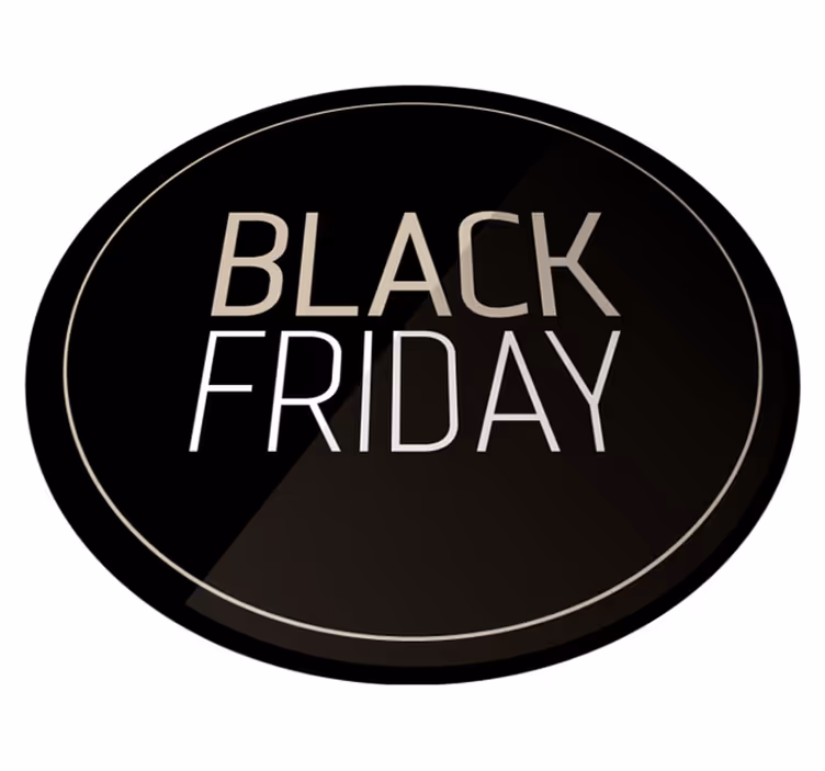 Zwarte Black Friday vinyl tapijt rond - TenStickers