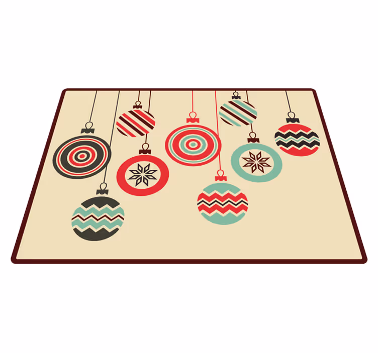 Hangende kerst ballen vinyl tapijt - TenStickers