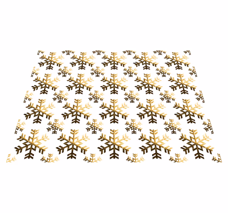 Gouden Sneeuwvlokken Patroon vinyl tapijt keuken - TenStickers
