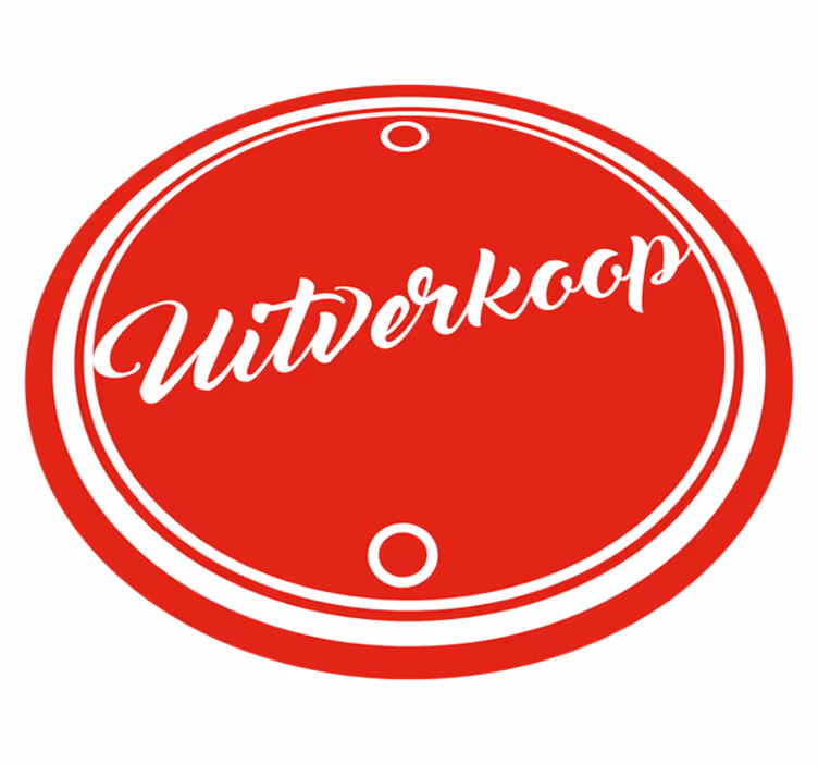 Rode tekst verkoop Rond vinyl tapijt - TenStickers