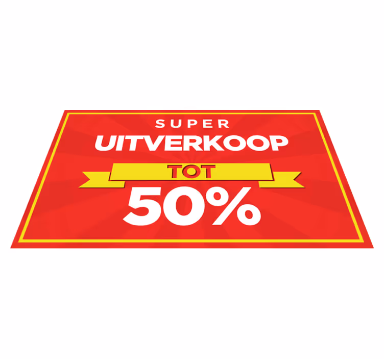Verkoop tekst Rood Vinyl tapijt - TenStickers