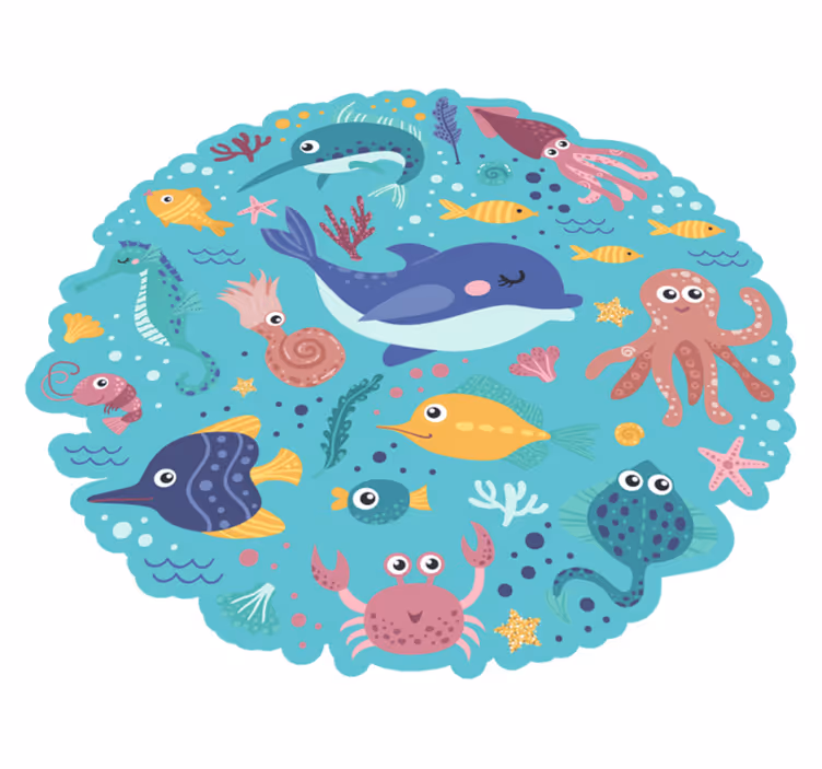 Vis illustraties vinyl vloerkleed meer kinderen - TenStickers