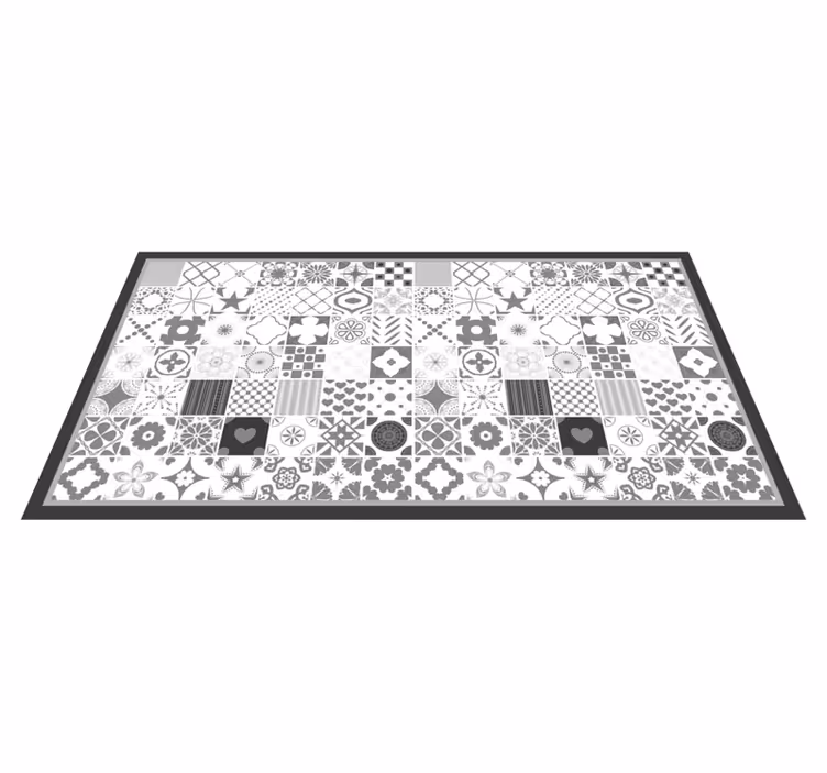 Grijze tegels vinyl tapijt badkamer - TenStickers