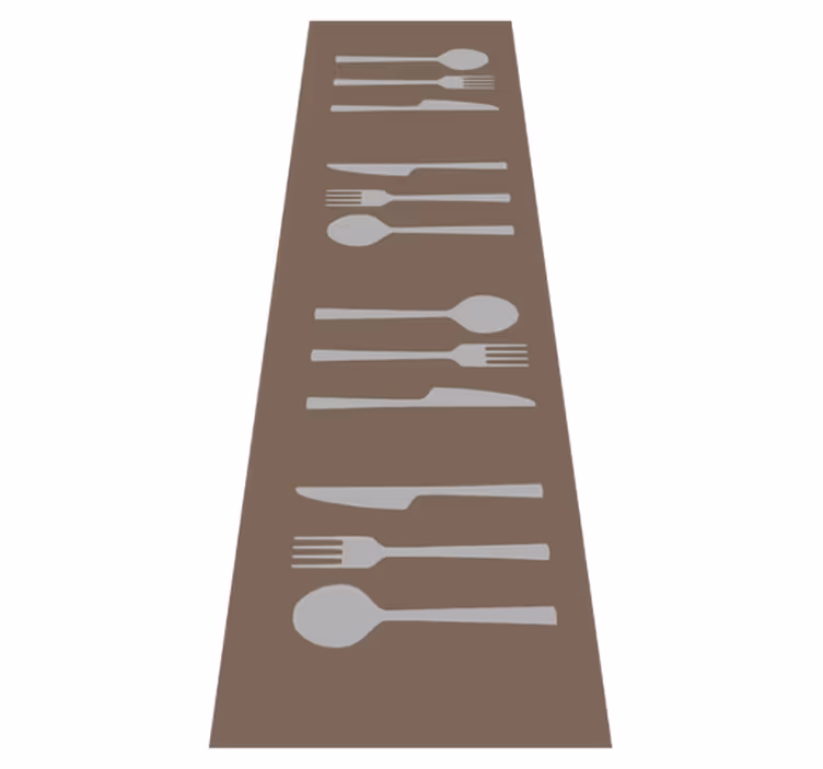 Vork mes en lepel vinyl tapijt keuken - TenStickers