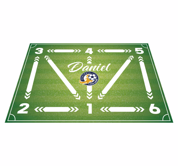 Voetbal training vinyl tapijt rechthoekig - TenStickers