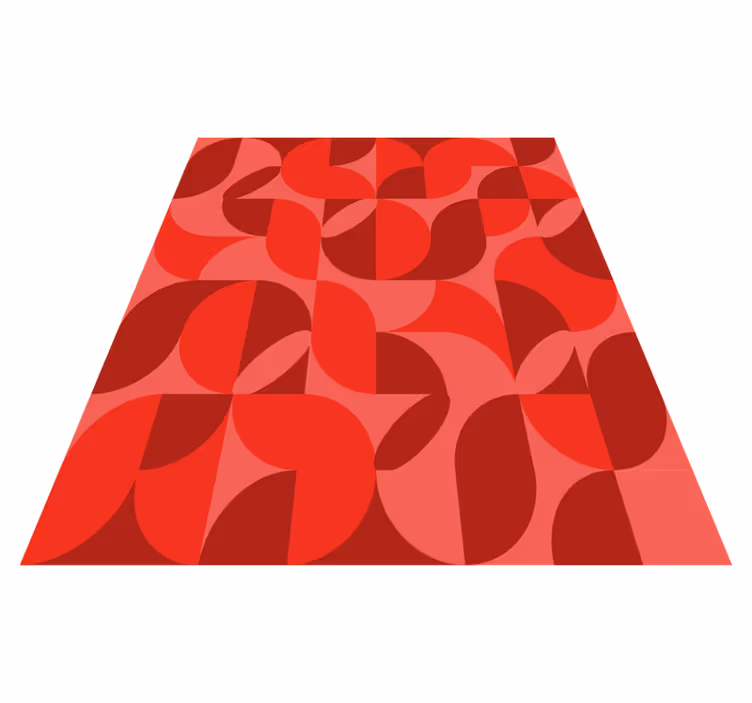 Rood retro vinyl tapijt woonkamer - TenStickers