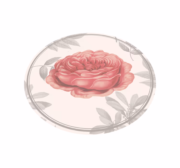 Roze roos vinyl tapijt woonkamer - TenStickers