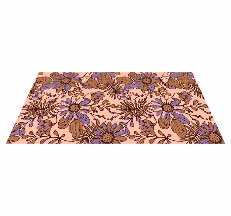 Botanisch bloemenpatroon vinyl tapijt bloemen en planten - TenStickers