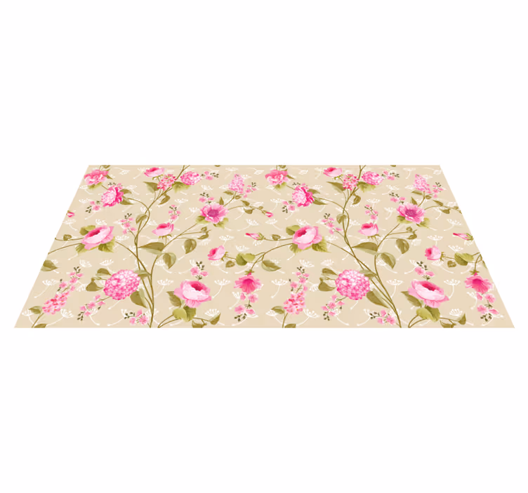Bloemmotief vinyl tapijt bloemen en planten - TenStickers