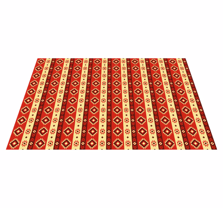 Etnisch patroon Vinyl tapijt rood - TenStickers
