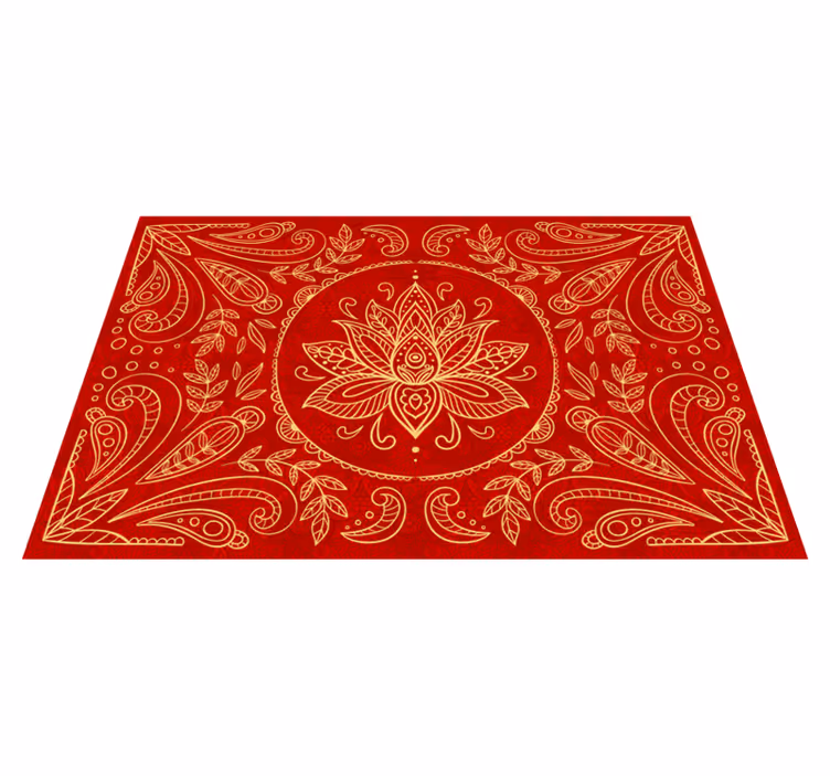 Vintage mandala-ontwerp Vinyl tapijt rood - TenStickers