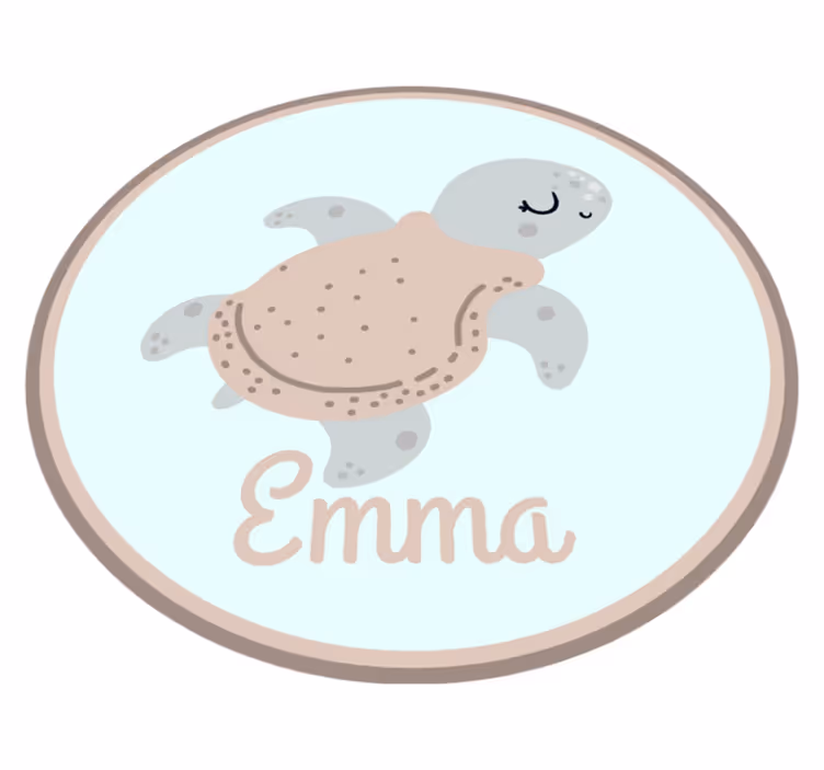 Aanpasbare schildpad vinyl tapijt met naam - TenStickers