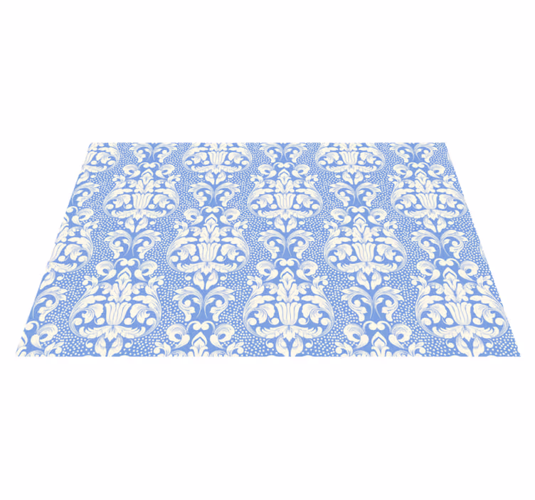 Barokblauw patroon vinyl tapijt tegels - TenStickers
