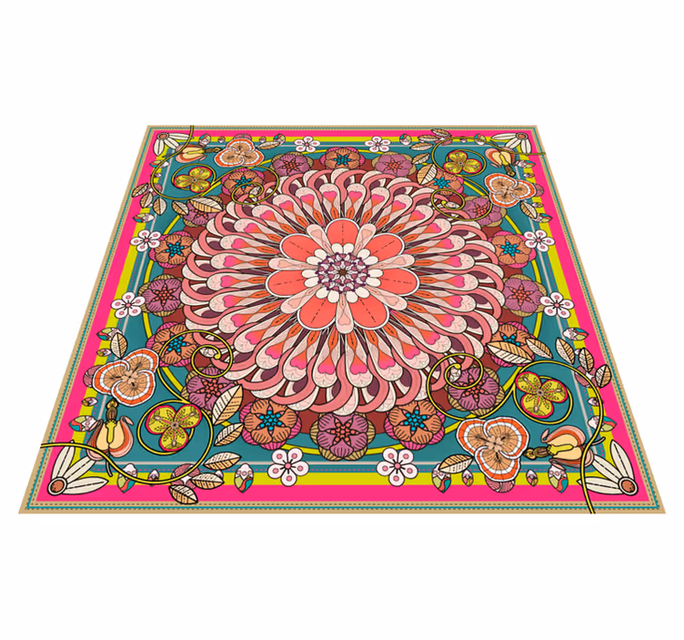 Vinyl tapijt mandala bloesem - TenStickers