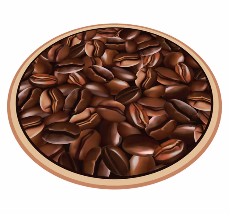 Koffiebonen cirkel vinyl tapijt textuur - TenStickers