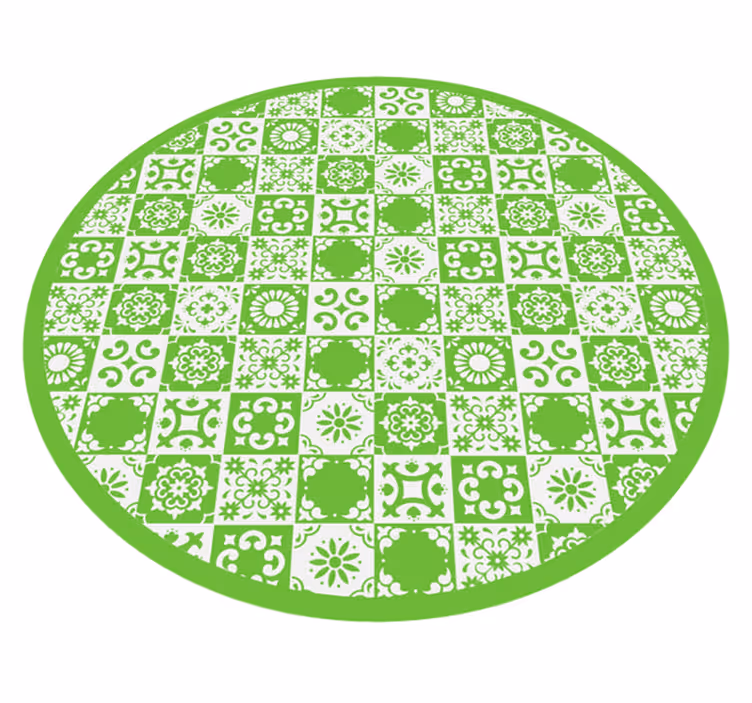 Geometrische mozaïekcirkel vinyl tapijt tegels - TenStickers