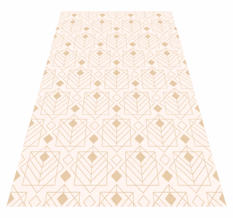 Art Deco-patroon vinyl tapijt beige - TenStickers