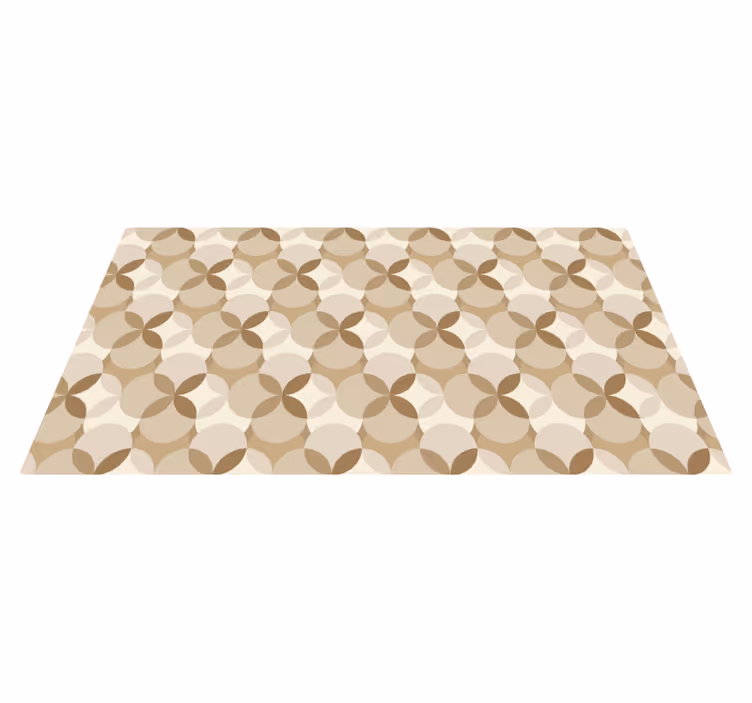 Cirkels vinyl tapijt beige - TenStickers