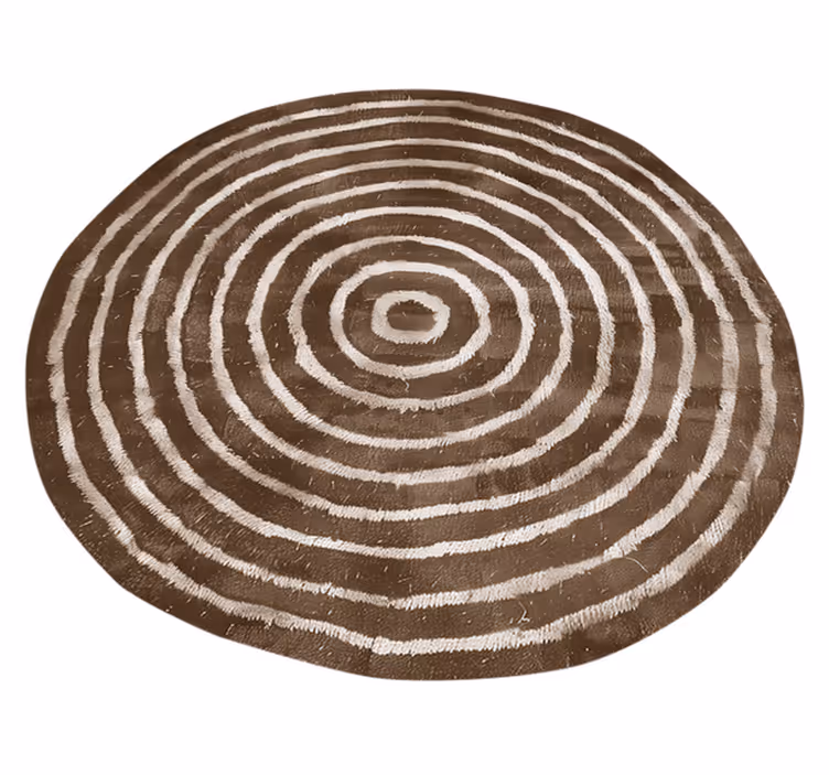 Concentrische cirkels vinyl tapijt beige - TenStickers