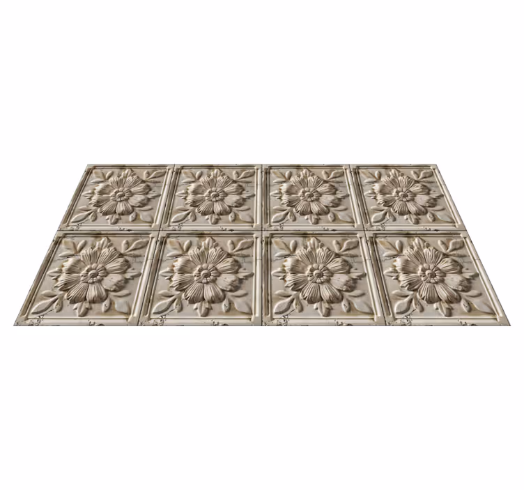 Antieke tegels vinyl tapijt beige - TenStickers
