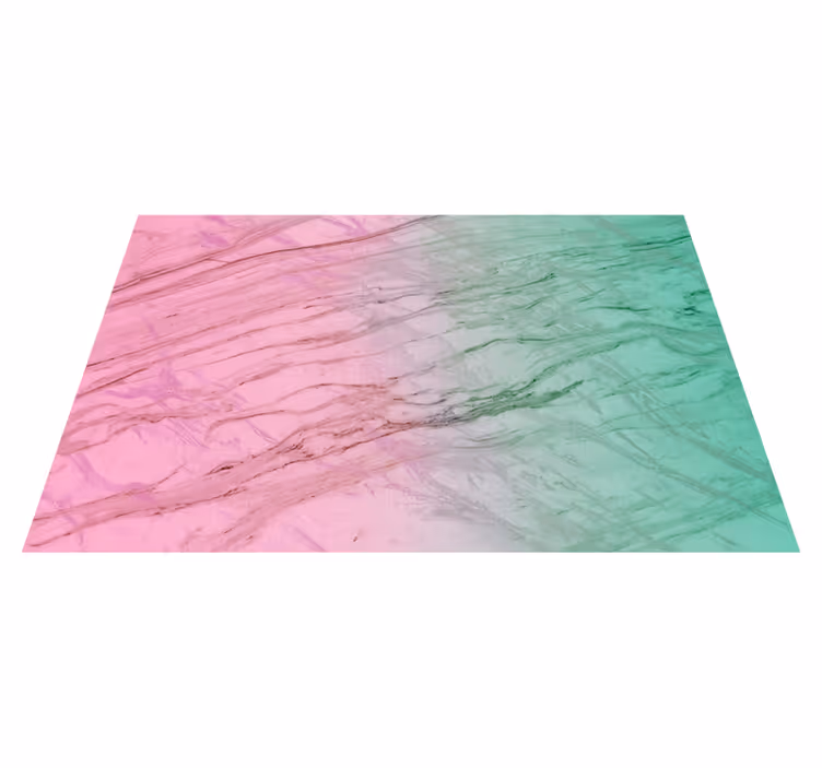 Roze en groene pastelkleur marmeren vinyl tapijt - TenStickers