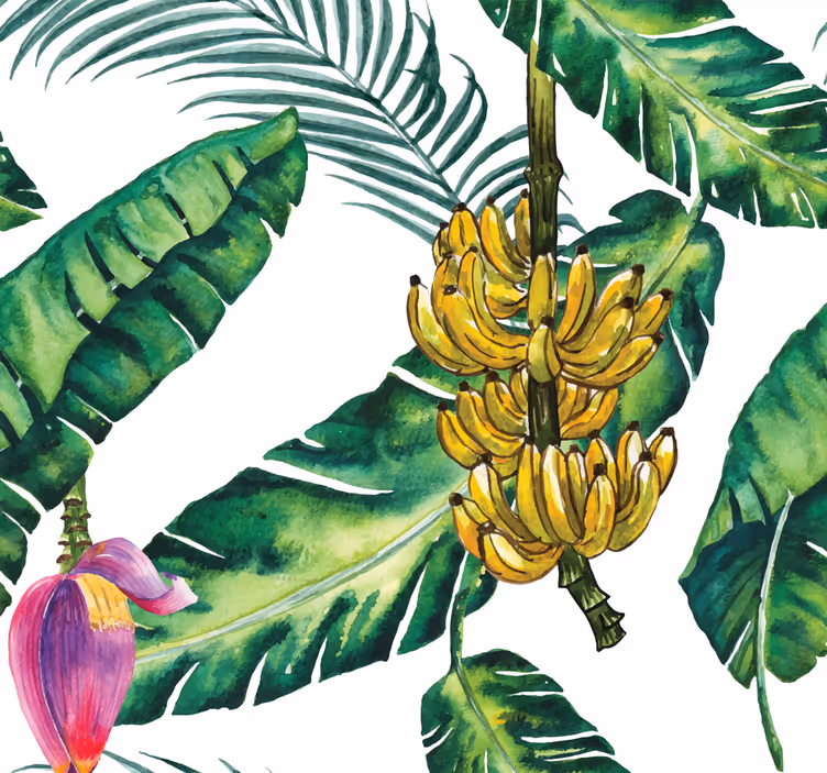 Tropische flora harmonie behangpapier natuur - TenStickers