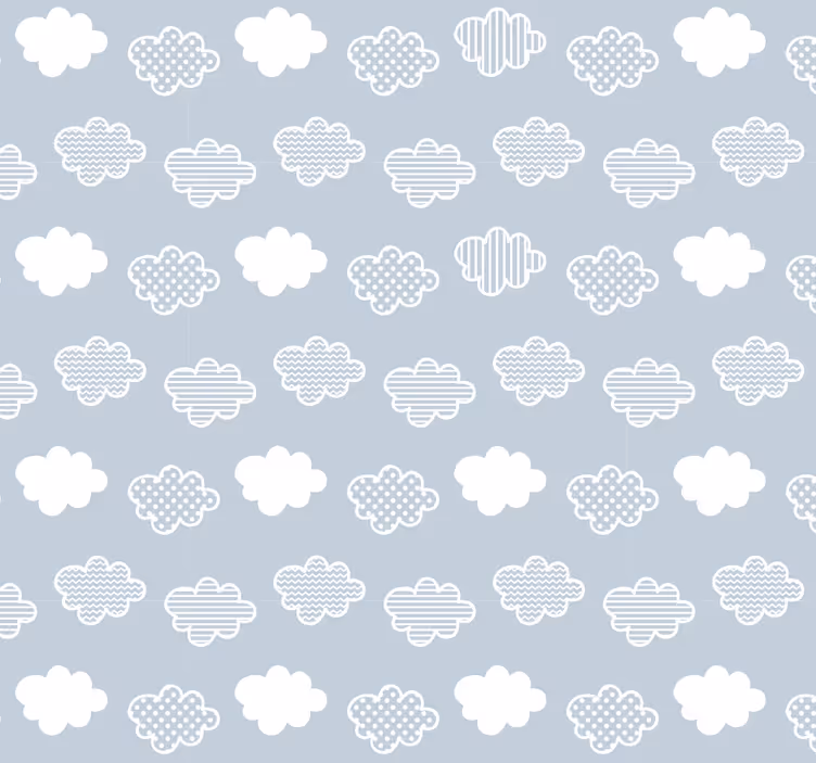 Wolkenpatroon stippenbehang - TenStickers