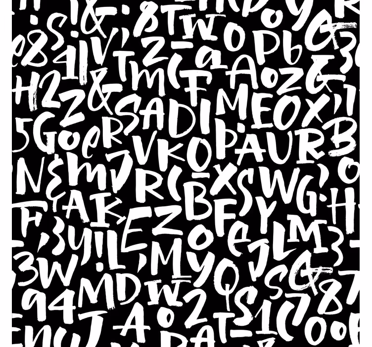 Zwart en wit behang letters - TenStickers