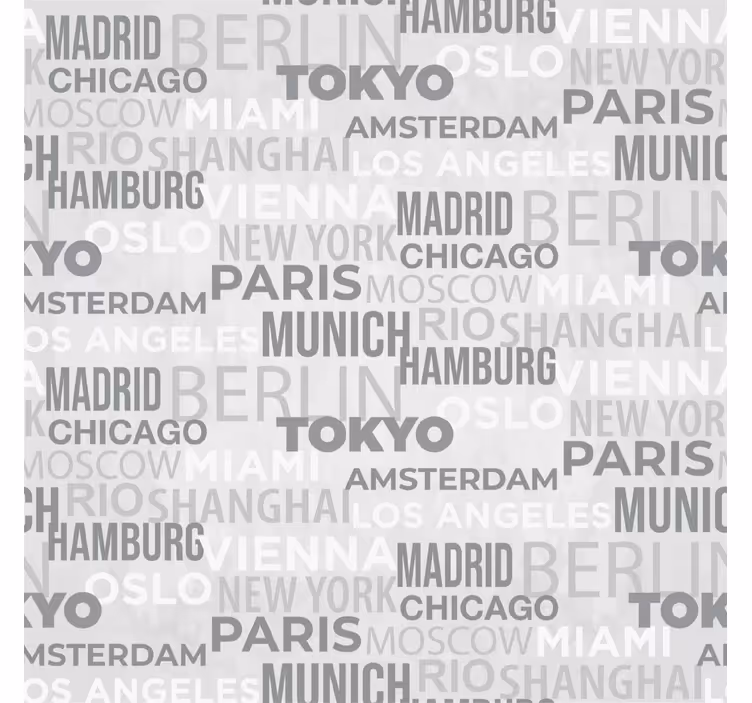 Naam van steden behang letters - TenStickers