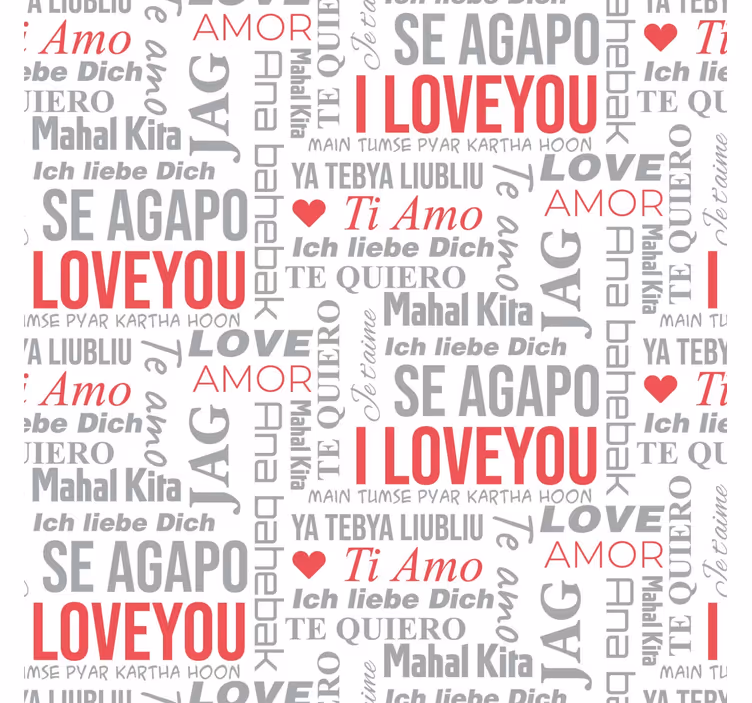 i love you verschillende talen behang letters - TenStickers