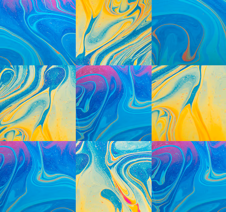 Gemarmerde wervelingen behang abstract - TenStickers