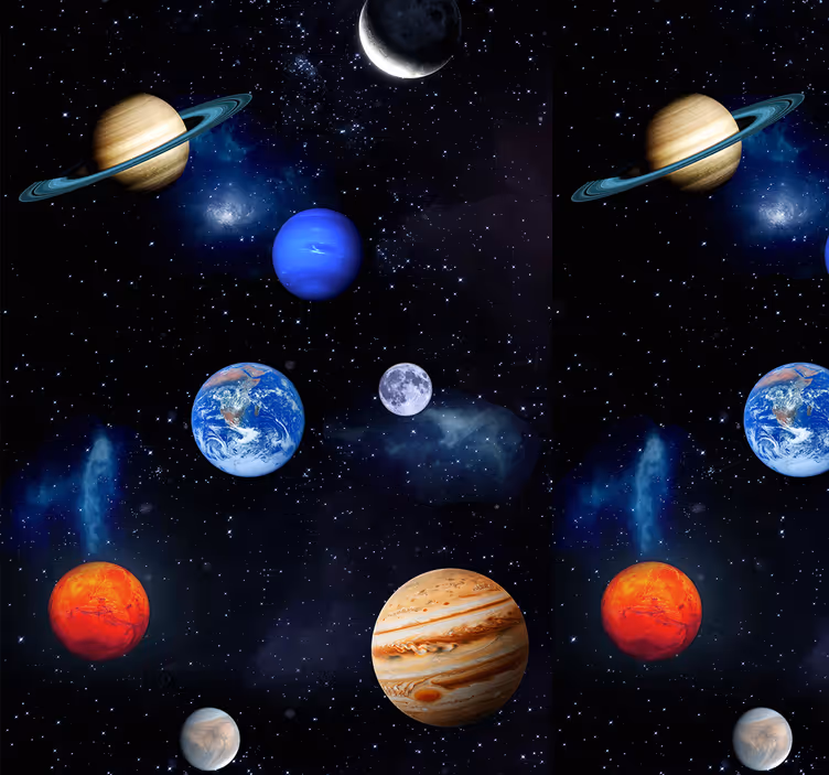 Kosmos ruimte planeten behang sterren - TenStickers