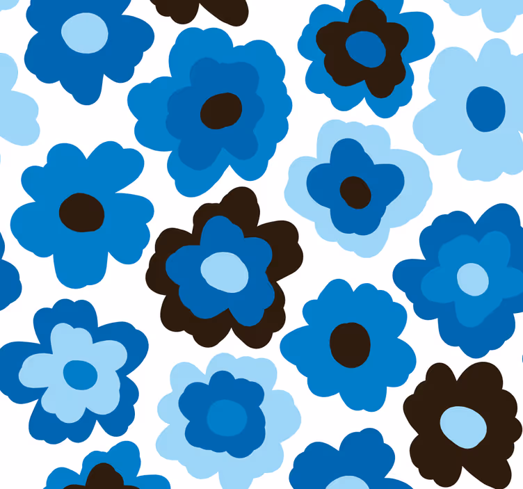 Blauwe klaproos bloemen behang - TenStickers