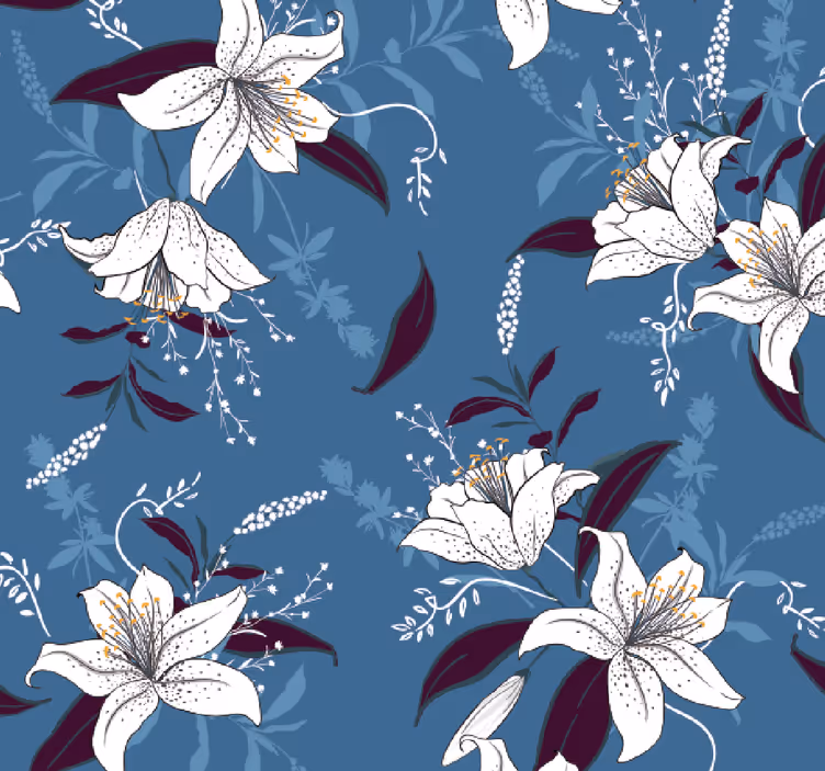 Elegante bloemenpatronen bloemen behang - TenStickers