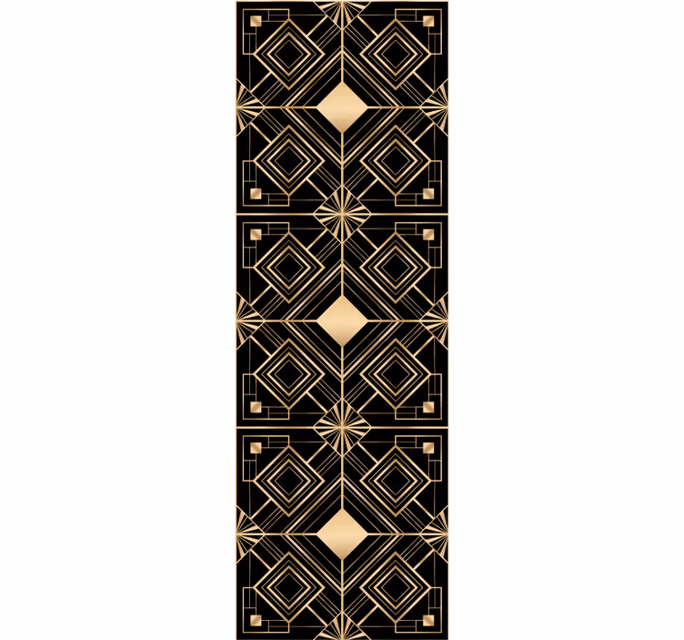 Geometrische gouden vormen eetkamer behang - TenStickers